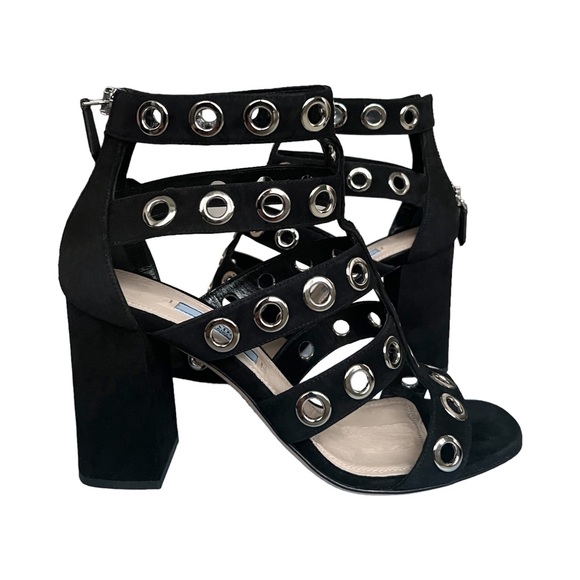 PRADA Rivet Studded Caged Sandal - Picture 2 of 6